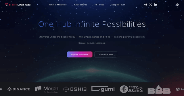MiniVerse Website project screenshot